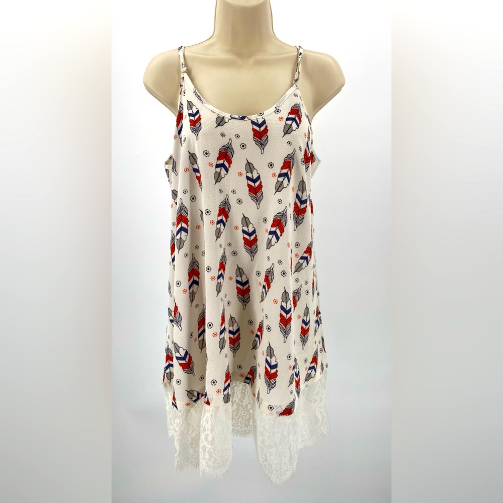 Wanderlust‎ LA tunic, minidress with lace details, size Large